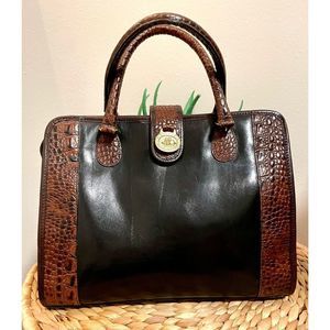 Brahmin Vintage Croc Leather Satchel